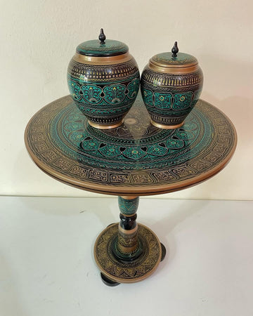 Wooden table and Jar home decore export premium quality
