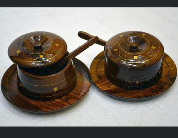Wooden sugar pot export premium quality per piece