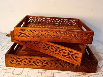 Wooden tray export premium quality 3 piece