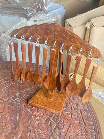 Wooden spoons with stand export premium quality